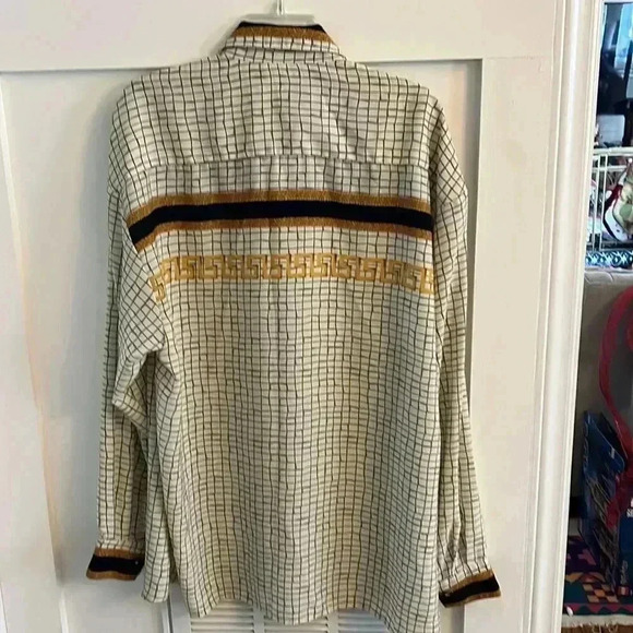 Vintage Bertalli Versace inspired Greek key button down shirt - Picture 5 of 5